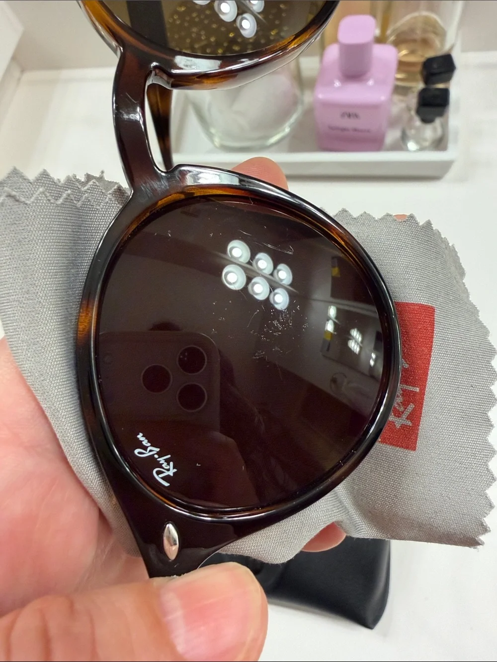Ray-Ban Tortoiseshell Frame Sunglasses with Brown Lenses